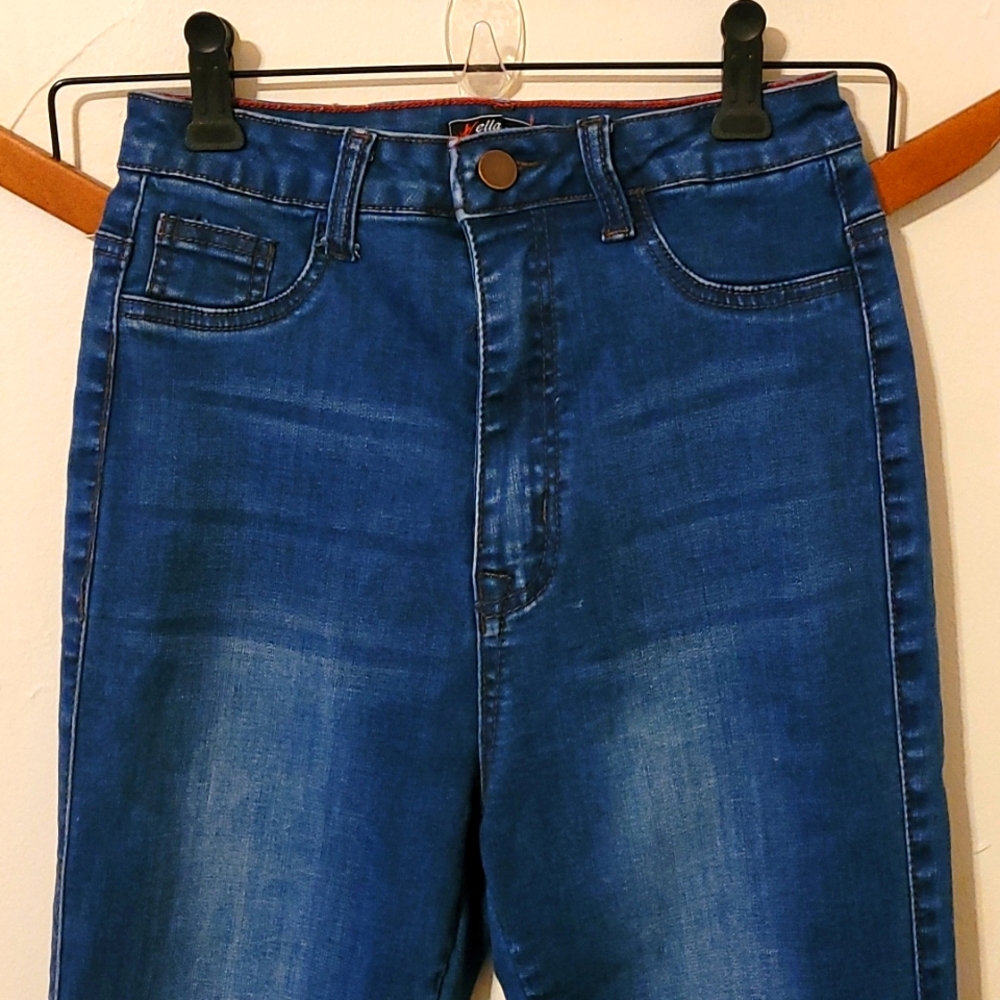 Vella Jeans ultra high-rise dark wash skinny jeans, size 7/8.